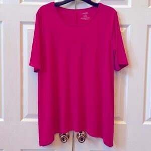 PINK SHORT SLEEVE HIGH LOW TOP SIZE XL BY EAST 5th